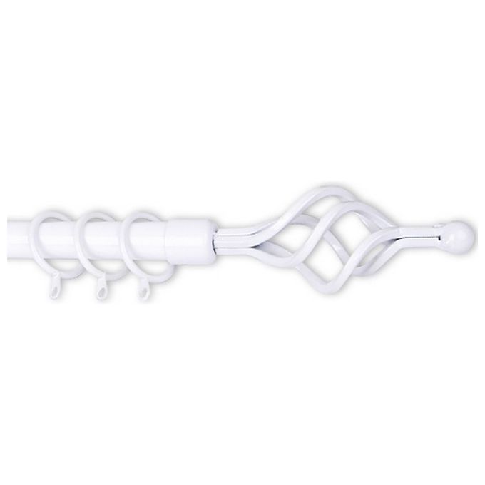 Brixo SCORRITENDABRIXOSPIRALBIA210380 Scorritenda in Acciaio con Asta Estensibile da 210 a 380 cm colore Bianco