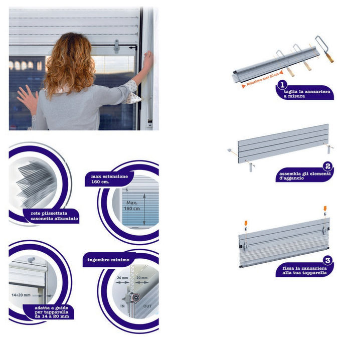 Zanzariera Stop Inset Bianco P-Tapparelle 100X160