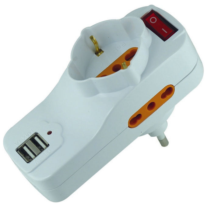 Brixo Adattatori Triplici Rotanti + 2Usb