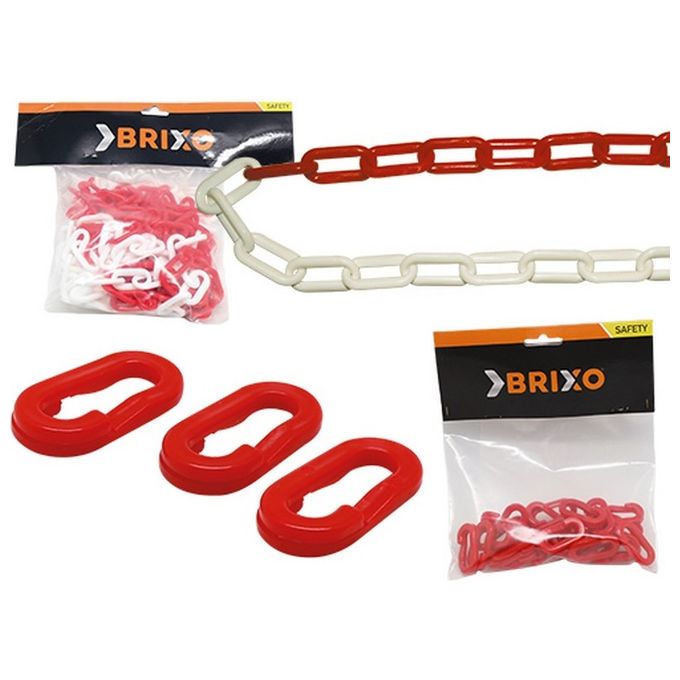 Brixo 8015234521346 Catena PVC Maglia Ovale Bicolore Bianco-Rossa Lunghezza 25 m Diametro 6 mm colore Bianco-Rossa