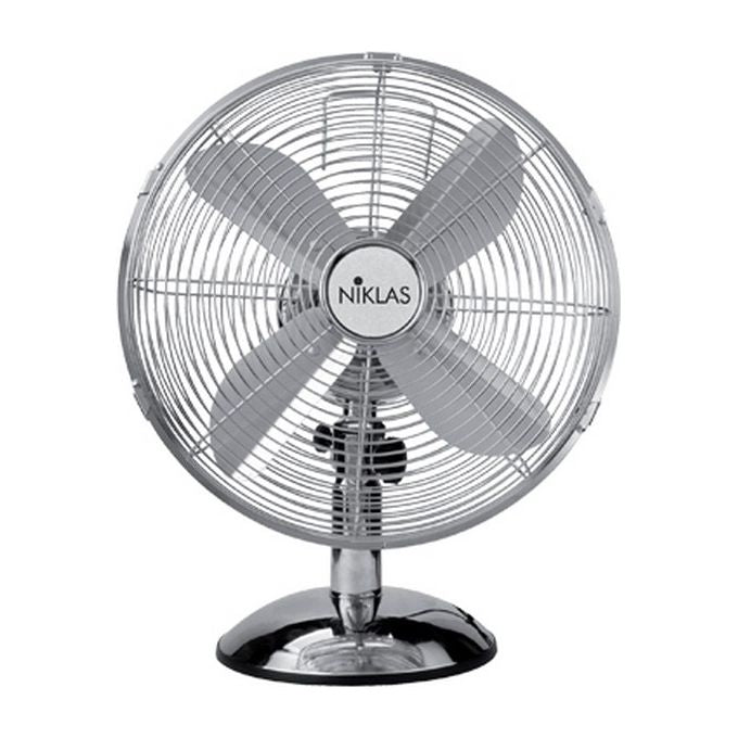 Niklas Ventilatore da Tavolo Newage Chrome per Climatizzazione e Comfort in Ambienti Interni