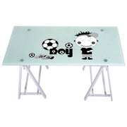BRIXO F498714 Scrivania per Computer Boy Struttura in Acciaio Piano in Vetro 8 mm colore Bianco