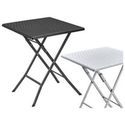 Brixo F531916 Levante Tavolo Pieghevole da Esterno in Polyrattan Bianco colore Bianco