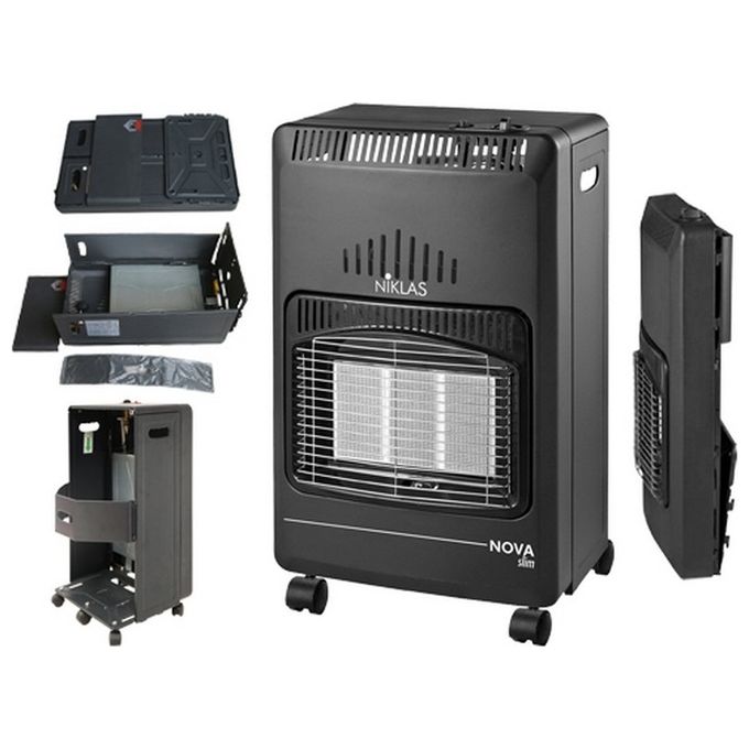 Niklas NOVA SLIM Stufa a Gas Infrarossi Pieghevole 4200W 3 Pannelli Ceramici Volume 120 m³ Accensione Piezo