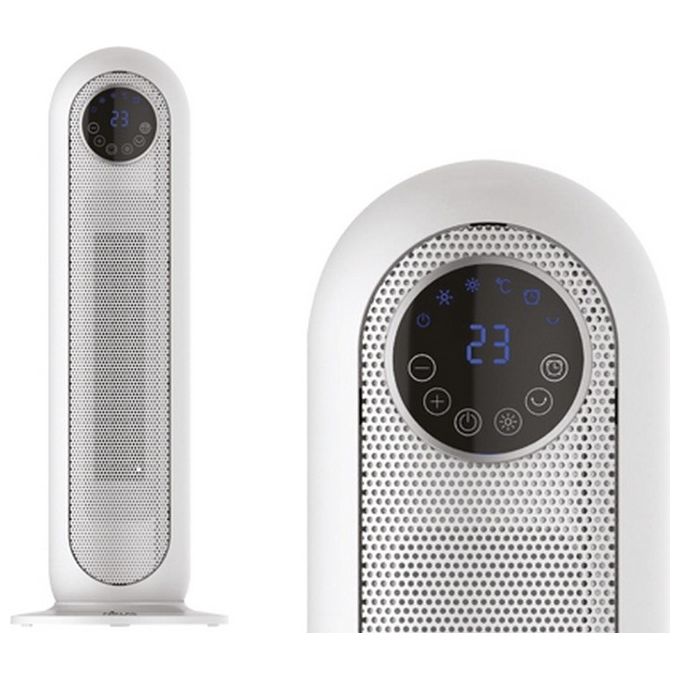 Niklas DIGITAL SKY Termoventilatore PTC 2000 W con Timer Termostato e Oscillazione (23x23x61 cm) colore Bianco