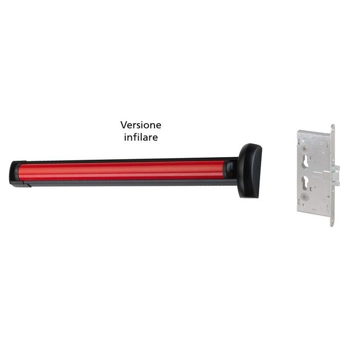 CISA 1.59711.00.0.0000FR Fast Touch Maniglione Antipanico per Porte Tagliafuoco Barra 1200 mm Accorciabile Reversibile in Acciaio Verniciato Carter in Alluminio Verniciato colore Nero
