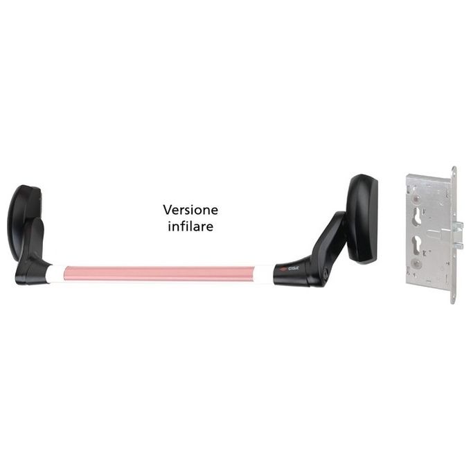 CISA 48344 Fast Push Maniglione Antipanico per Serrature ad Infilare Porte Tagliafuoco CE UNI EN 1125 colore Nero