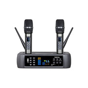 Karma ORBIT24 Base multimediale con doppio radiomicrofono 50 canali UHF 573.50-594.90 MHz Bluetooth integrato USB per MP3 e funzione vocal cut colore Nero