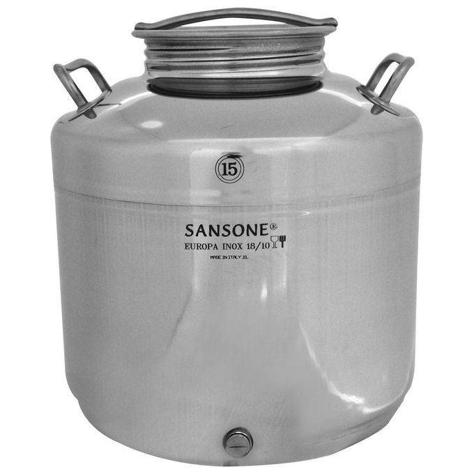Sansone Bidone Inox Per Olio Lt.15