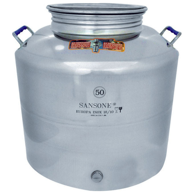 Sansone Bidone Inox Per Olio Lt.50