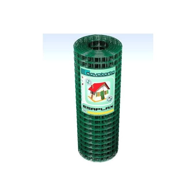 CAVATORTA SE02080025B Esaplax Rete Elettrosaldata Zincata e Plastificata Maglia 12,7x12,7 mm 25 m x 0,8 m colore Verde Alpi