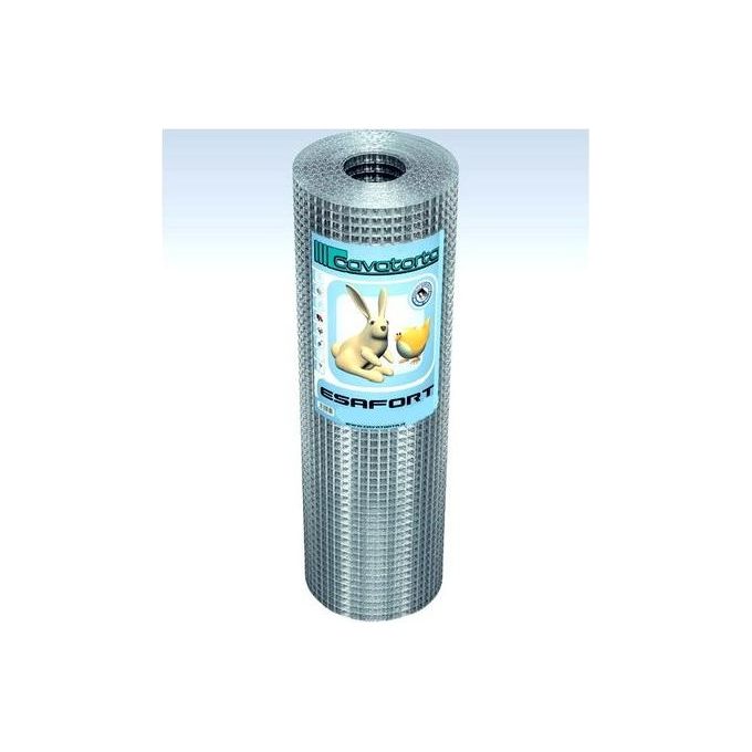 Cavatorta 876165 Esafort Rete elettrosaldata zincata dopo la saldatura maglie 12,7 x 25,4 mm filo 1,45 mm rotolo 25 m colore Zinco