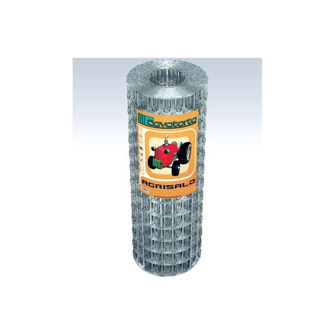 Cavatorta SZ02080025B Agrisald Rete Elettrosaldata Zincata Maglie 12,7 x 25,4 mm Altezza 80 cm Lunghezza 25 m colore Zinco