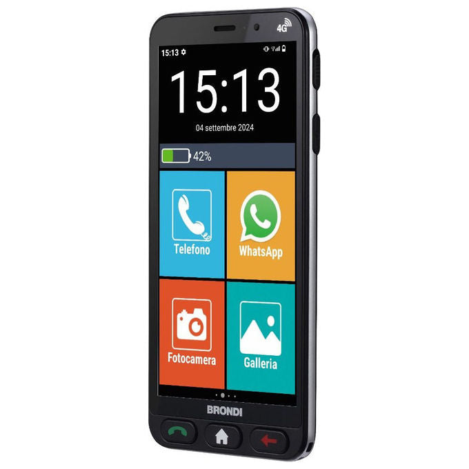 Brondi AMICO VERO 4G+ Smartphone Dual SIM 5.7'' 3GB 32GB Android 14 4G colore Nero