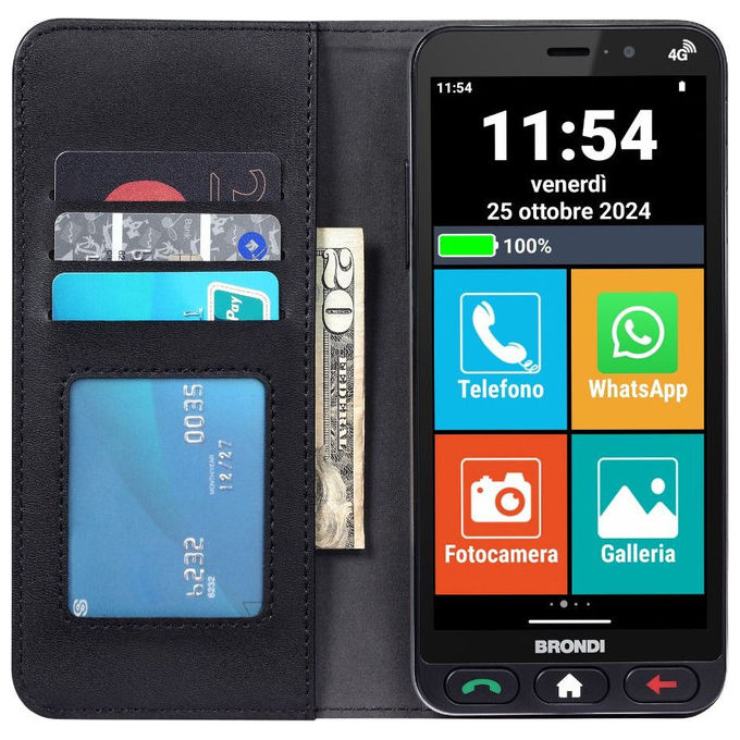 Brondi AMICO VERO 4G+ Smartphone Dual SIM 5.7'' 3GB 32GB Android 14 4G colore Nero