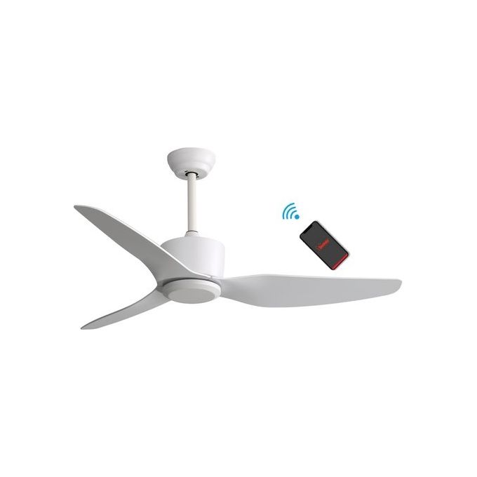 Bimar VSP1320 Ventilatore da soffitto Wi-Fi con motore DC silenzioso 3 pale ABS 6 velocita' controllo vocale Alexa e Google Assistant colore Bianco
