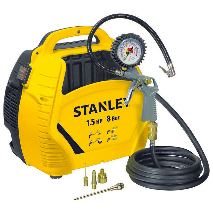 Stanley Compressore Air KIT_ 90STN595 Potente Compressore per Lavori in Casa e Giardino con Accessori Inclusi