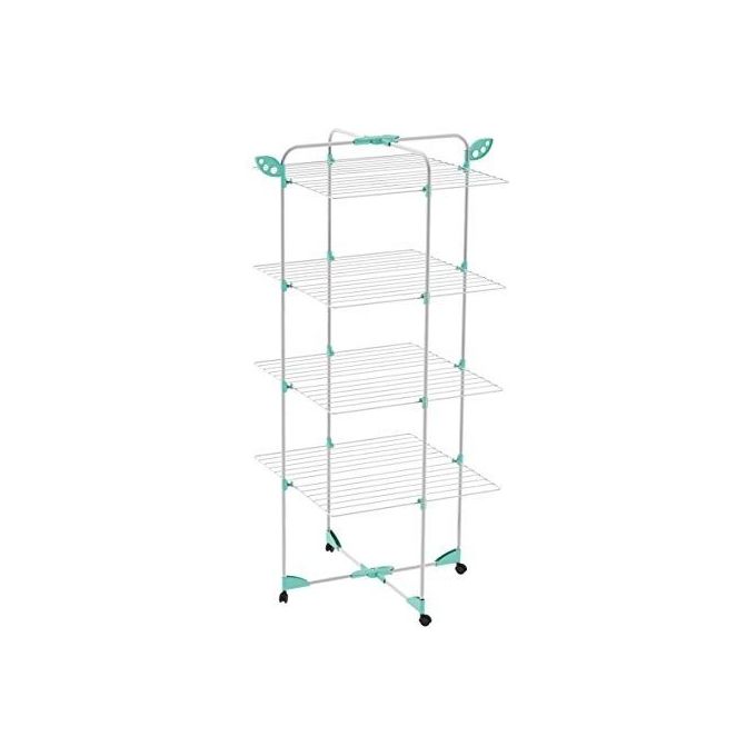 Colombo ST194-4 CPF Alpina Stendibiancheria a Torre 40 m con Ruote e Portagrucce Ribaltabili colore Nero