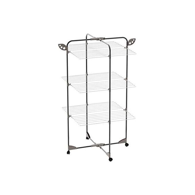 Colombo New Scal ST194-3 CPF Alpina Stendibiancheria a Torre 30 m con Ruote Portagrucce Ripiegabile colore Nero