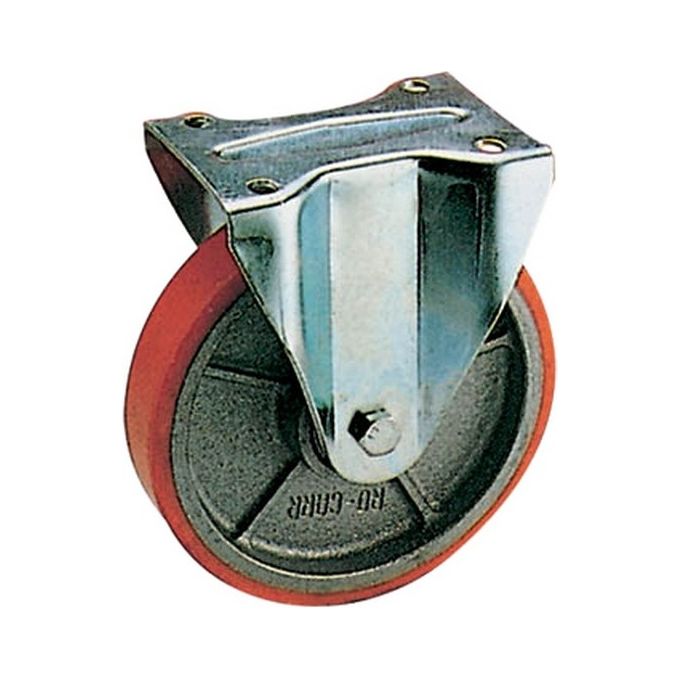 Brixo F319521 Ruota in poliuretano con forcella fissa Diametro 100 mm Portata 110 Kg colore Rosso