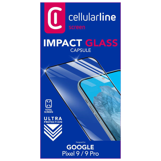 Cellularline Impact Glass, Vetro Temperato, Resistente, Bordo a Bordo, Google Pixel 9