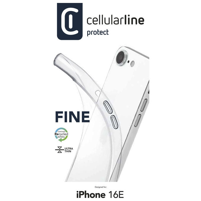 Cellularline FINECIPHSE4T Fine Cover iPhone 16e 17e TPU Ultra Sottile Micro-Dots colore Trasparente