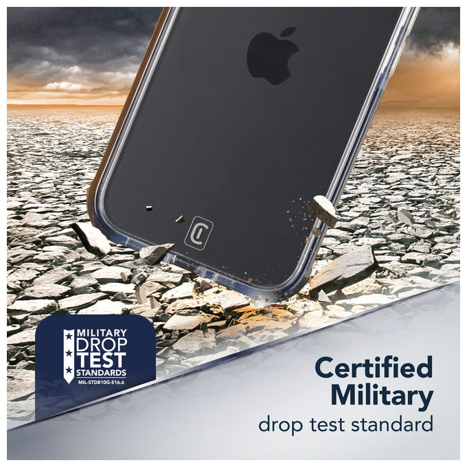 Cellularline, Custodia Tetra Force Strong Guard, iPhone SE (2025), Trasparente e Nero