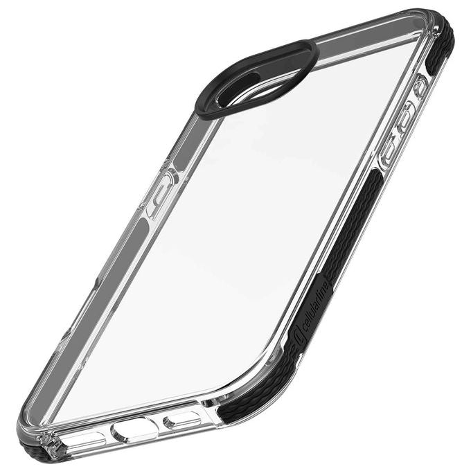 Cellularline, Custodia Tetra Force Strong Guard, iPhone SE (2025), Trasparente e Nero