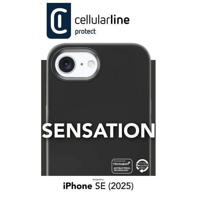 Cellularline Sensation Cover Soft Touch Nera per iPhone 16e
