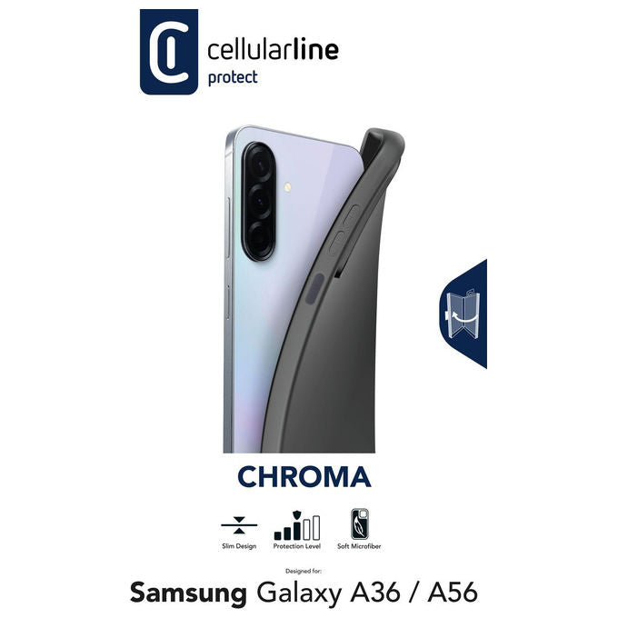 Cellularline Chroma Cover in Gomma Grigia per Samsung Galaxy A36-A56
