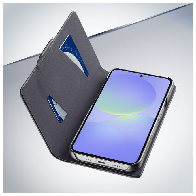 Cellularline Book Custodia a Libro Nera per Samsung Galaxy A36-A56 con Tasca Portatessera