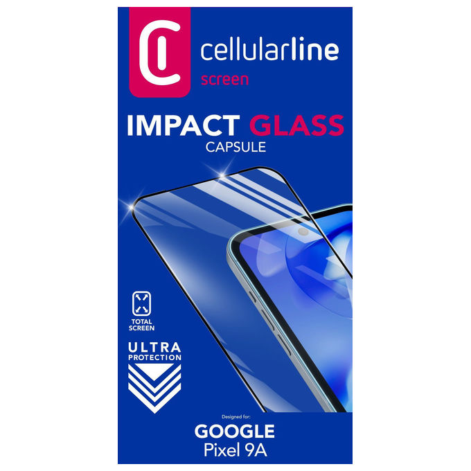 Cellularline Vetro Temperato Impact Glass Capsule per Pixel 10 Pro XL e 9 Pro XL