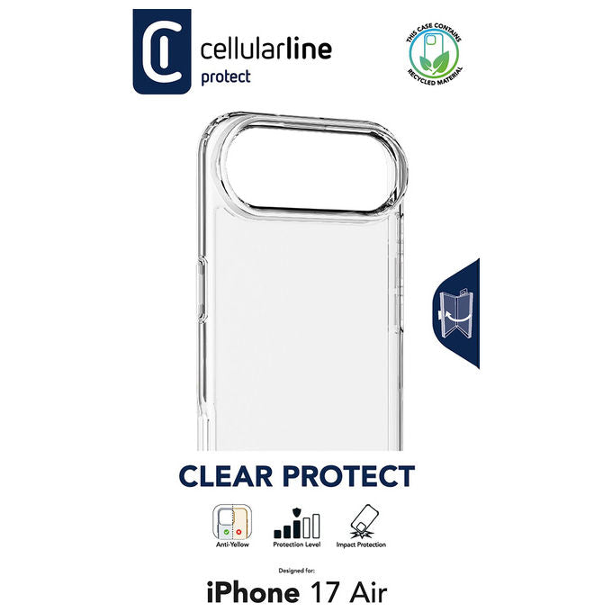 Cellularline, Cover Trasparente, Bordi Gomma, Anti-urto, iPhone Air