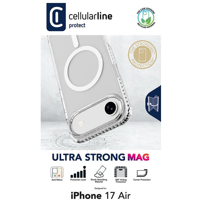Cellularline Ultra Strong Mag Cover iPhone 17 Air Trasparente Anti-shock MagSafe