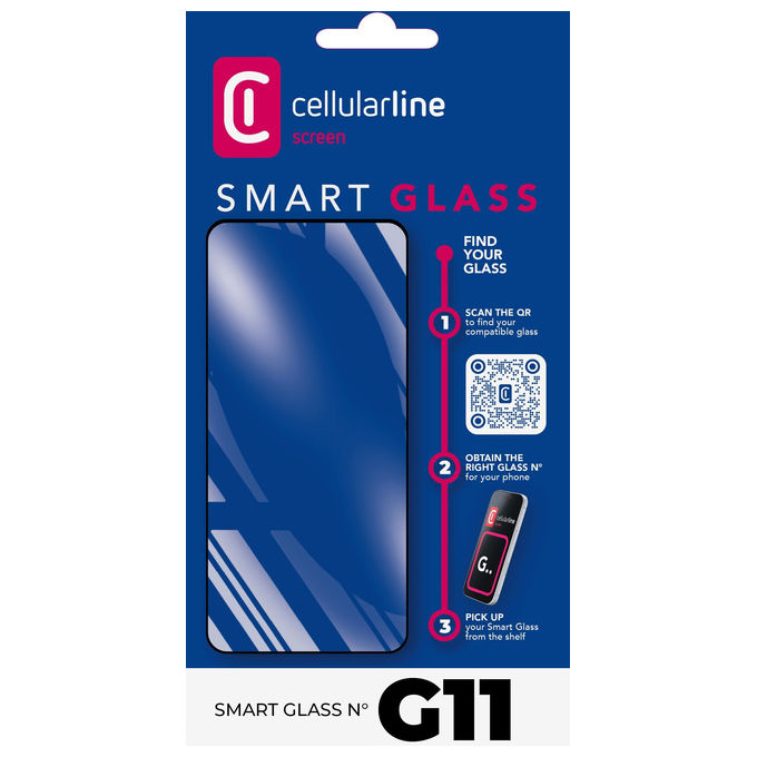 Cellularline, Smart Glass G11, Protezione Schermo Universale in Vetro Temperato