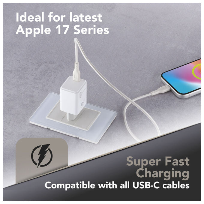 Cellularline ACHIPHUSBCPD40WW Caricabatterie USB-C 40W Power Delivery Ricarica Rapida iPhone iPad MacBook colore Bianco