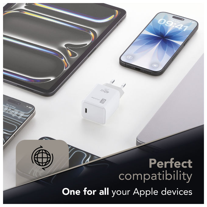 Cellularline ACHIPHUSBCPD40WW Caricabatterie USB-C 40W Power Delivery Ricarica Rapida iPhone iPad MacBook colore Bianco