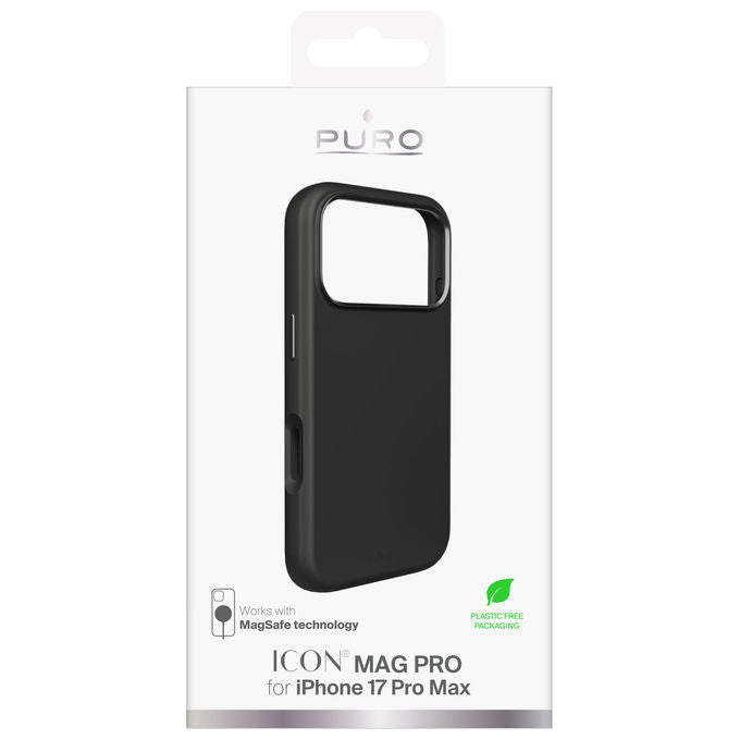 Puro Cover Icon Mag Pro iPhone 17 Pro Max Compatibile Magsafe Silicone Nero