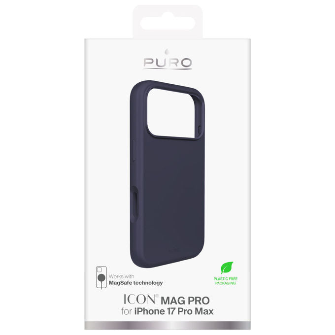 Puro, Icon Mag Pro, Cover per iPhone 17 Pro Max, Silicone, Blu Scuro
