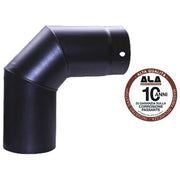 HOMEGARDEN F113707 Tubo a gomito chiuso porcellanato 90 gradi per stufa diametro 16 cm spessore 1,5 mm acciaio pesante colore Nero
