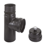 ALA RACCORDO A T PELLET ECO Raccordo a T per Stufe a Pellet Diametro 10 cm Attacco F.F. Finitura Nero Opaco Materiale Acciaio Saldato Rivestito con Smalto Porcellanato Sistema di Fissaggio ad Incastro GASTOP con Guarnizione Siliconica a Triplo Labbro colo