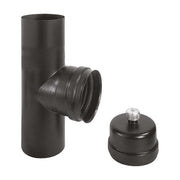 Ala Pellet Eco FRA-113689 Raccordo a T F.F. in Acciaio Smaltato Porcellanato Nero Opaco con Guarnizione Siliconica diametro 10 cm spessore 0 8 mm colore Nero