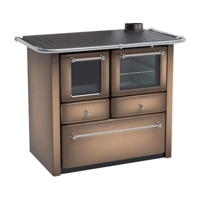 Lincar GAIA45 Cucina a Legna con Forno a Vista Potenza 7,36 kW Resa Termica 89,5% Superficie Riscaldabile 166 m³ (98x62x85 cm) colore Cappuccino