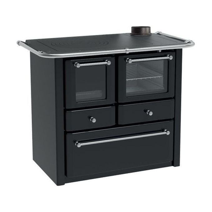 Lincar GAIA4.5AN Cucina a Legna Gaia 4,5 Potenza 7,36 kW Forno a Vista Acciaio Inox (98x62x85 cm) colore Antracite