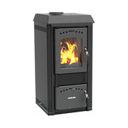 Lincar 8020034706169 Gioia Stufa a Legna 5,6 kW Classe A+ con Vetro Ceramico e Cassetto Portacenere colore Antracite