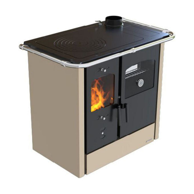LINCAR 8020034707593 Nada Cucina a legna 9,33 kW Forno in acciaio e ghisa (98x62x85 cm) colore Cappuccino