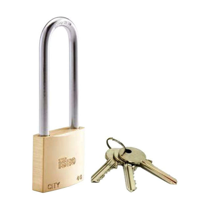 Iseo Lucchetto Ottone 40mm Arco Lungo City