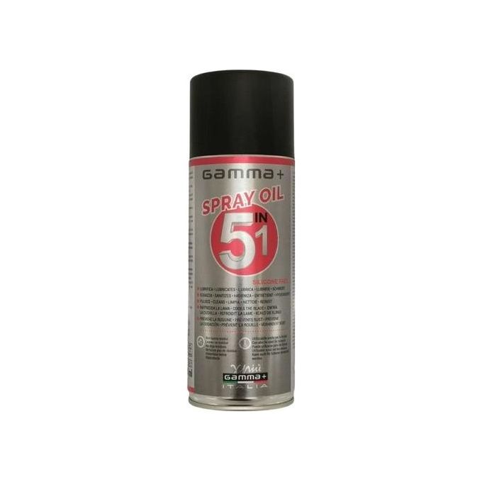 Gamma+ GP1100008 Spray Olio Lubrificante 5 in 1 per Tagliacapelli e Forbici 400 ml Senza Silicone
