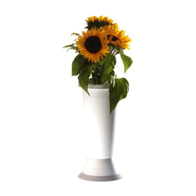 Erba Vaso Fiori Jolly Con Base Bianco Cm 14 H 35