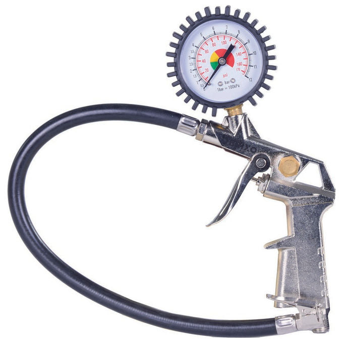 Brixo PR5021 Pistola Gonfiaggio Aria Compressa con Manometro 63 mm 0-10 Bar Tubo 500 mm Attacco M 1-4''